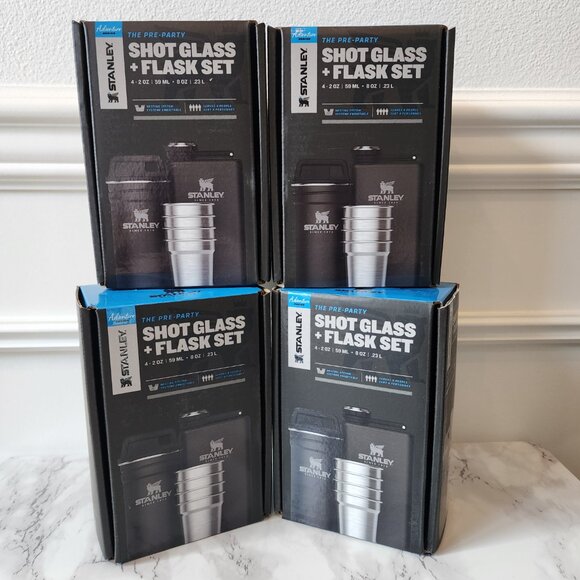 NIB Set of FOUR Stanley Adventure Pre-Party Shot Glass + Flask Set in Black - Picture 3 of 13